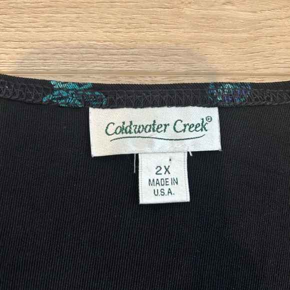 Coldwater Creek Womens Blouse Top Plus Size 2X Pineapple Sail Boats Black Blue - Picture 3 of 10